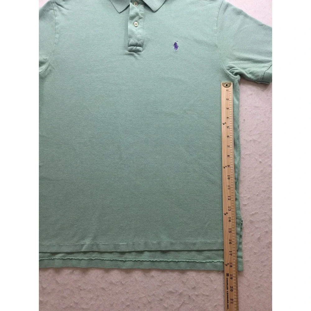 Polo Ralph Lauren Men's Light Green w Blue Pony Short Sleeve Polo Shirt. Size L